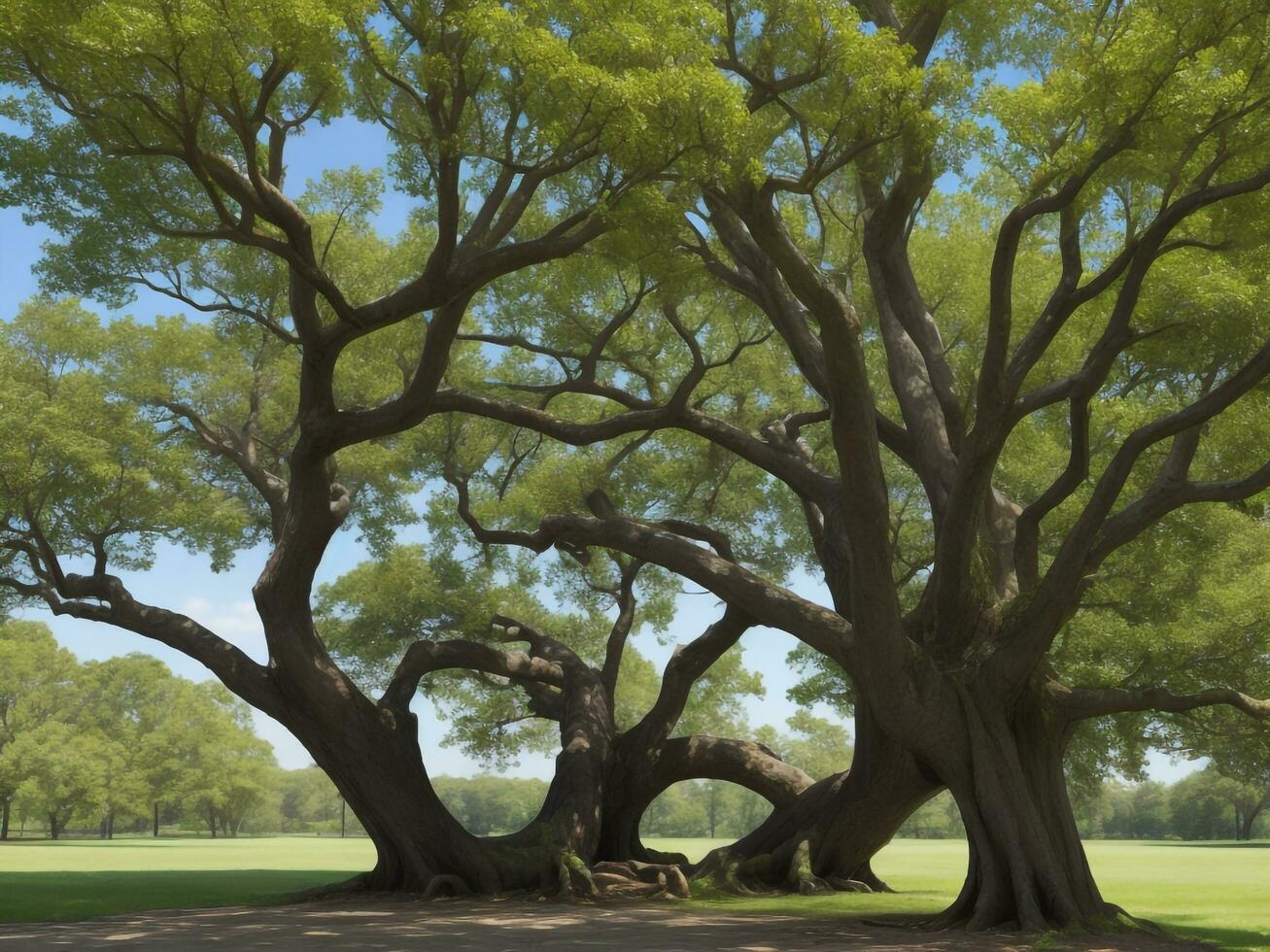 albero bellissimo vicino su Immagine ai generato foto