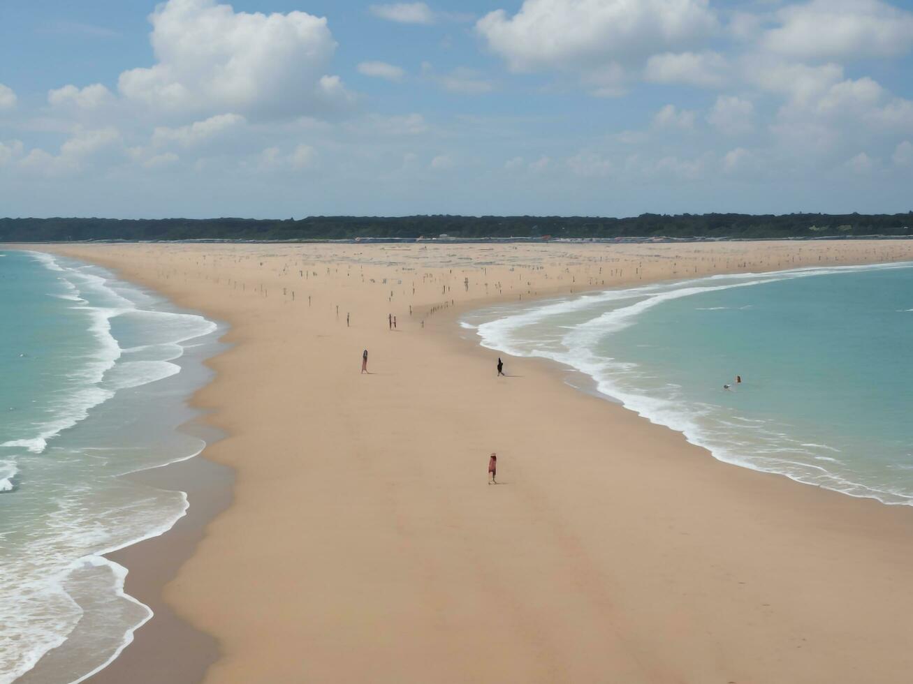 spiaggia bellissimo vicino su Immagine ai generato foto