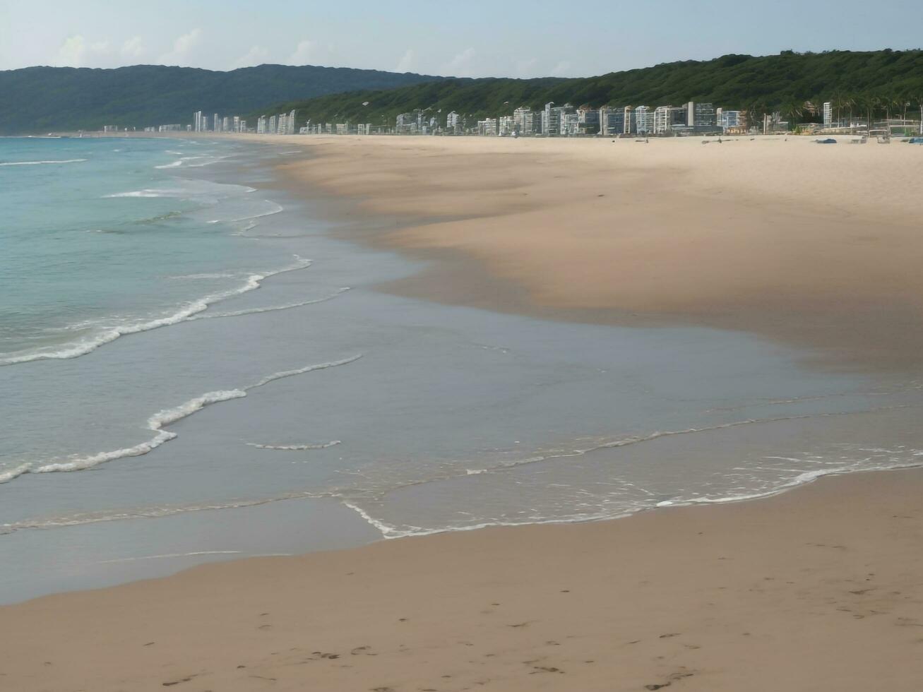 spiaggia bellissimo vicino su Immagine ai generato foto