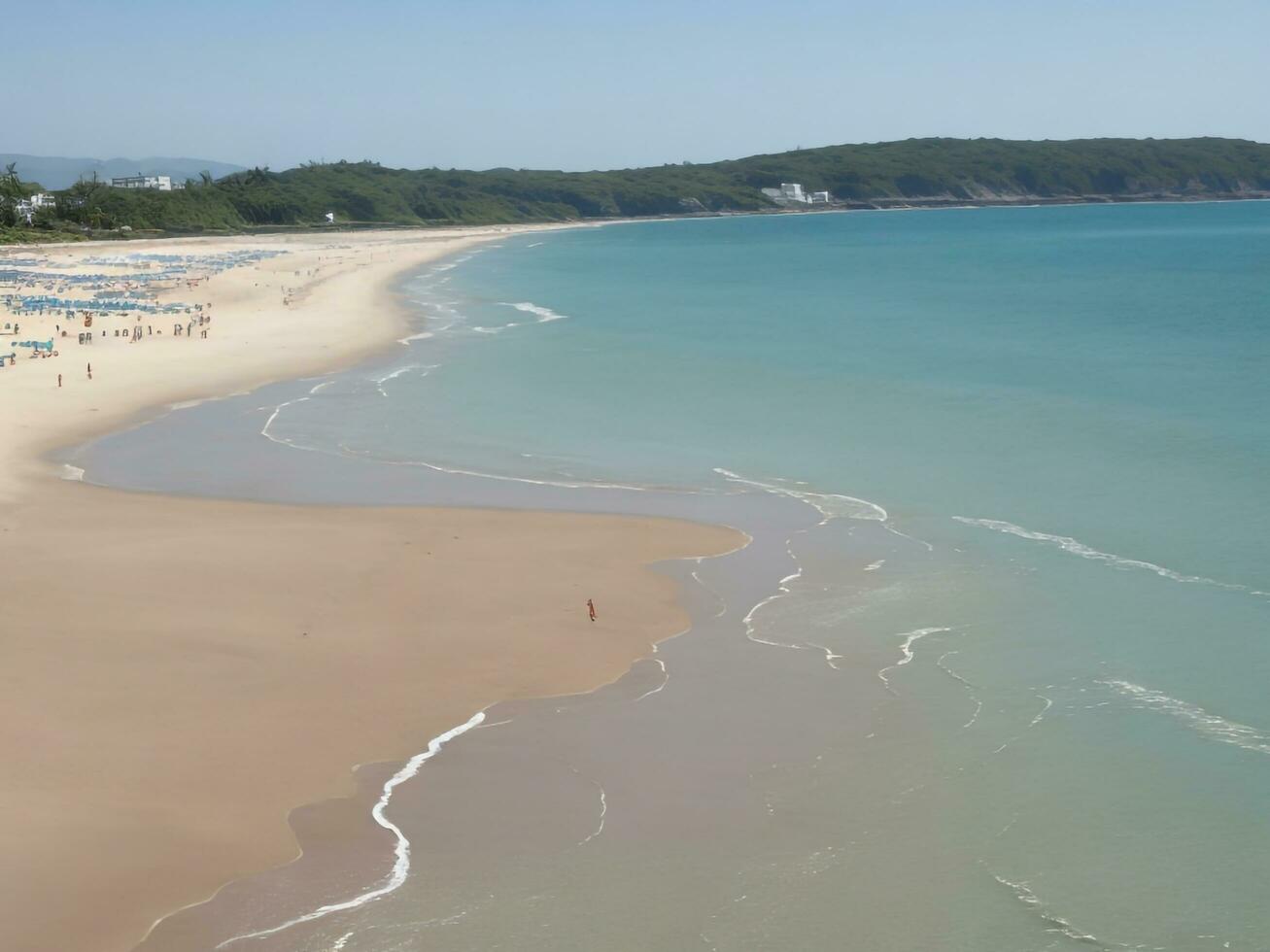 spiaggia bellissimo vicino su Immagine ai generato foto