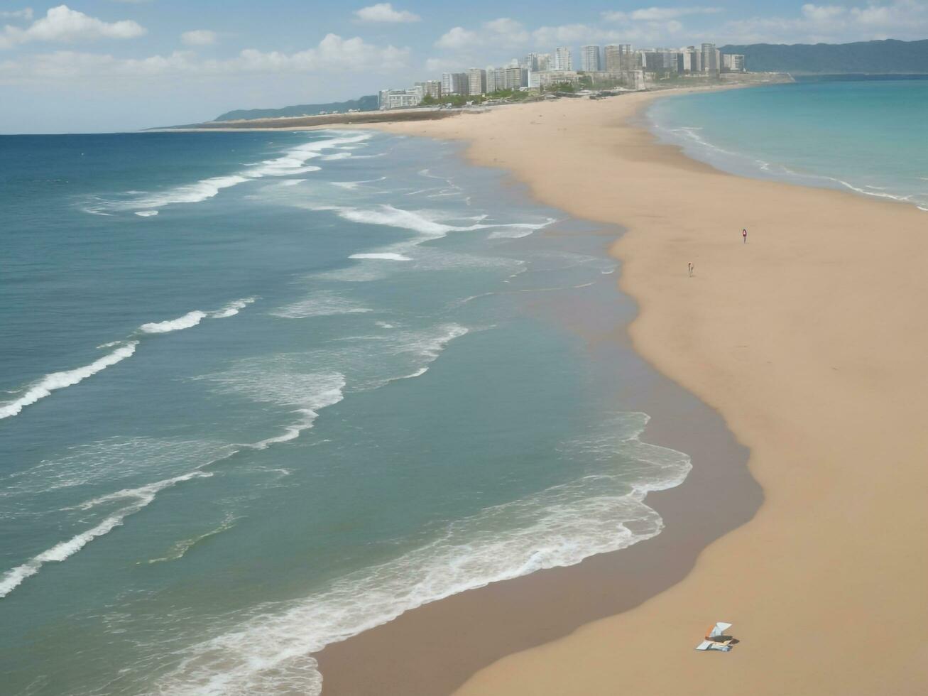 spiaggia bellissimo vicino su Immagine ai generato foto