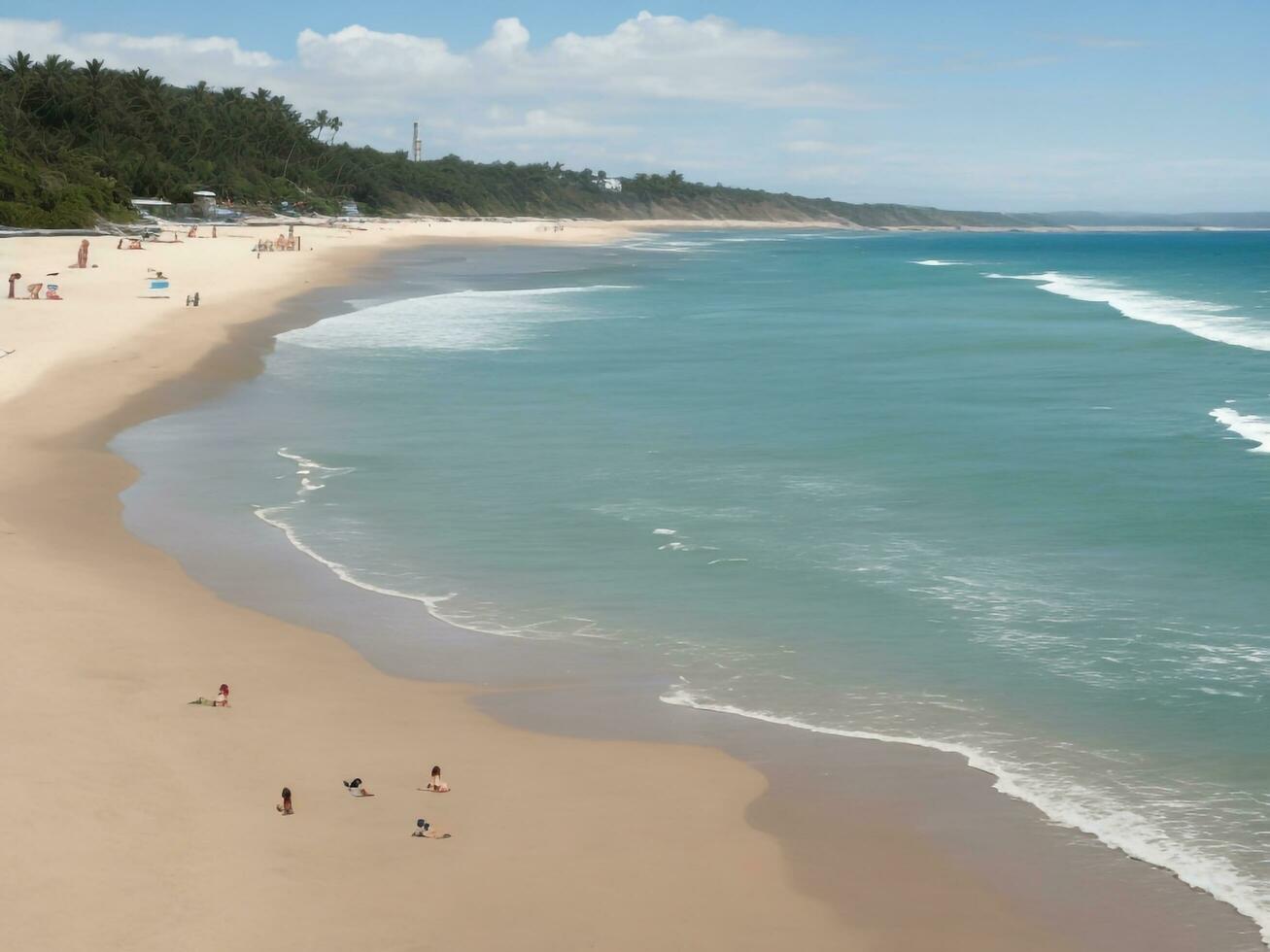 spiaggia bellissimo vicino su Immagine ai generato foto