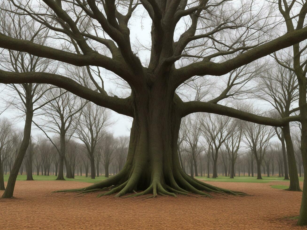 albero bellissimo vicino su Immagine ai generato foto