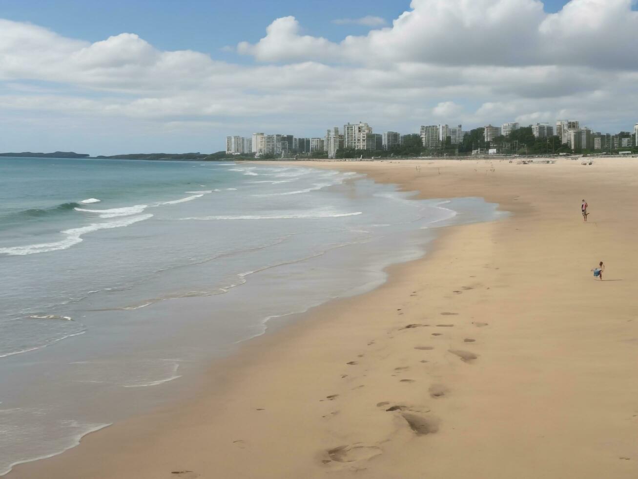 spiaggia bellissimo vicino su Immagine ai generato foto