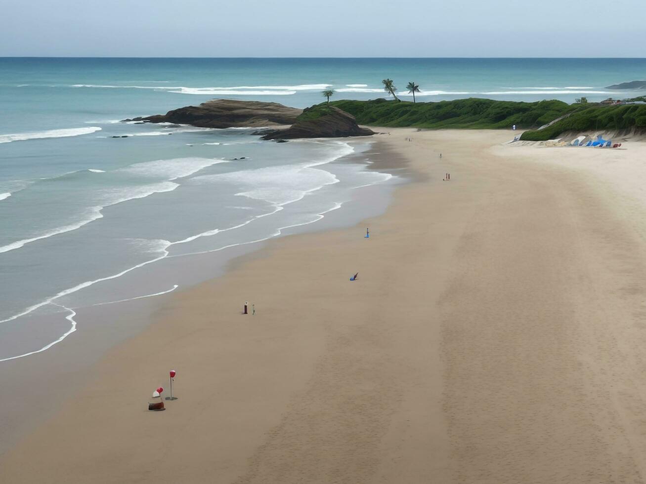 spiaggia bellissimo vicino su Immagine ai generato foto