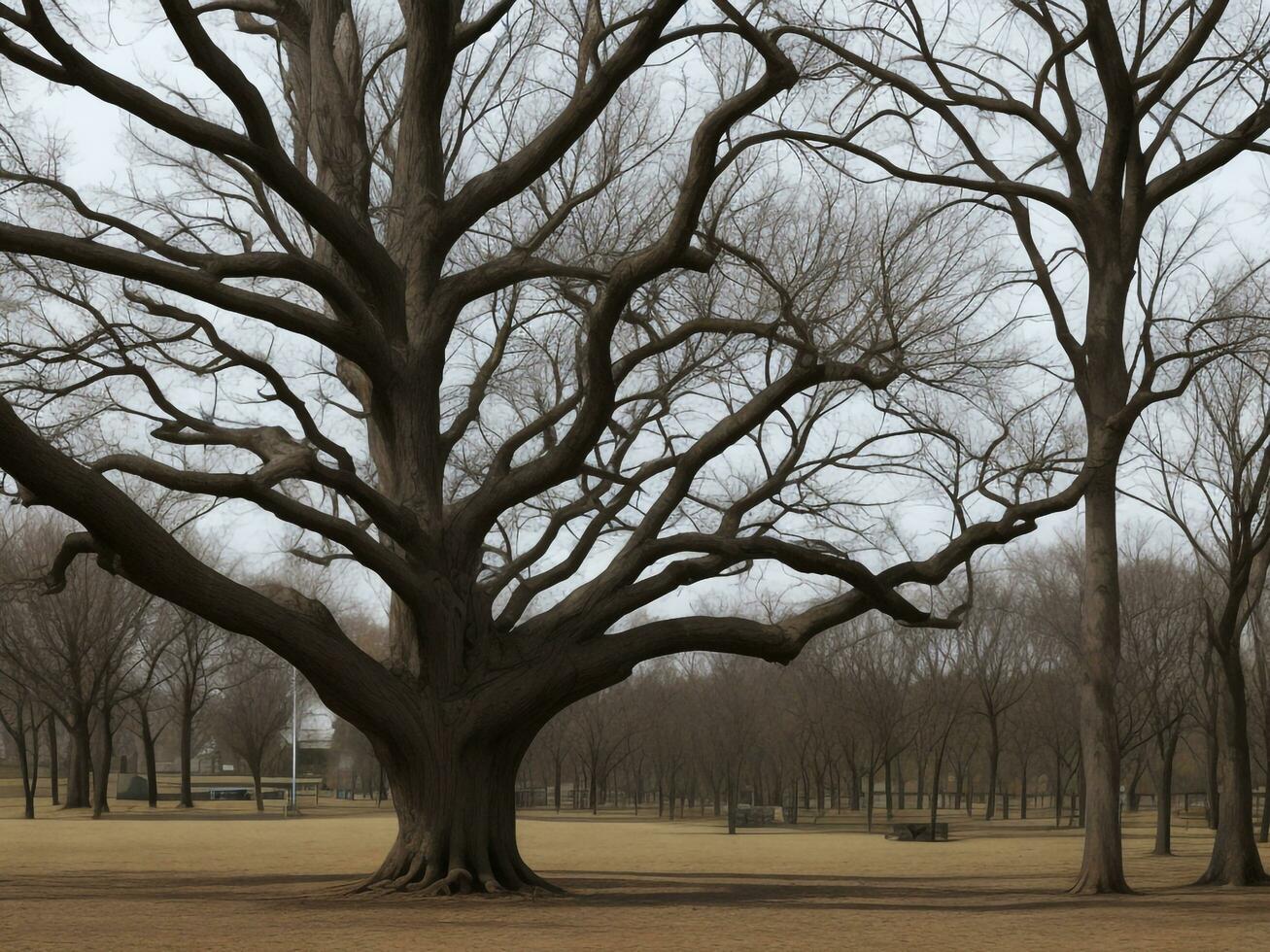 albero bellissimo vicino su Immagine ai generato foto