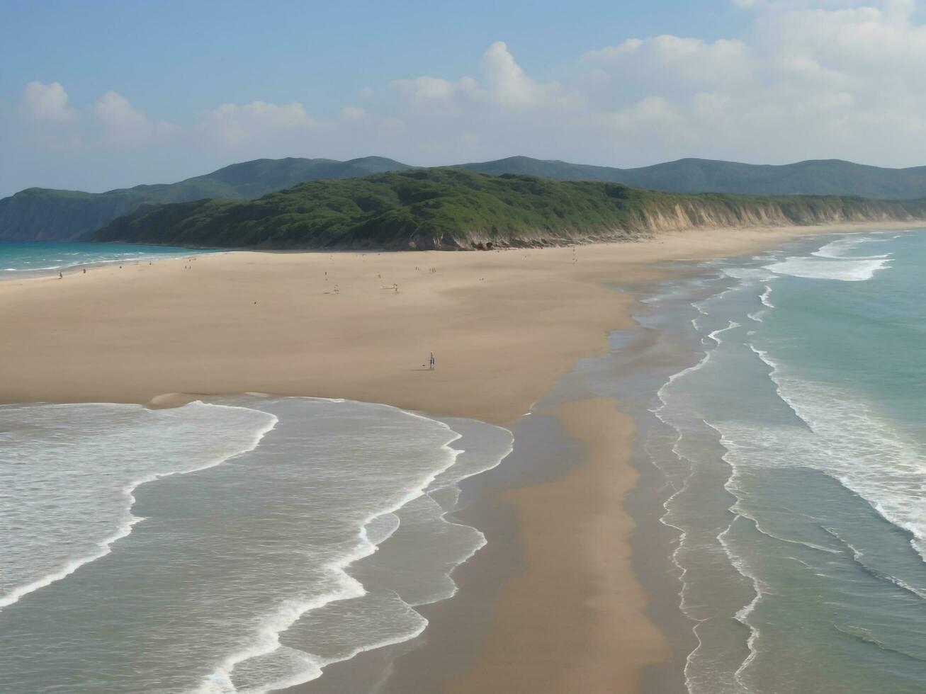 spiaggia bellissimo vicino su Immagine ai generato foto