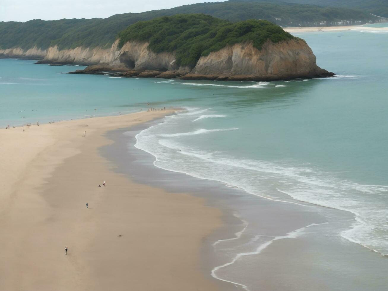 spiaggia bellissimo vicino su Immagine ai generato foto