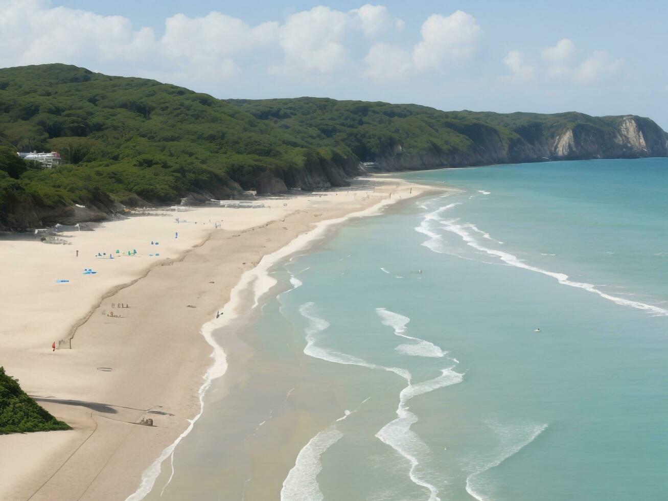 spiaggia bellissimo vicino su Immagine ai generato foto