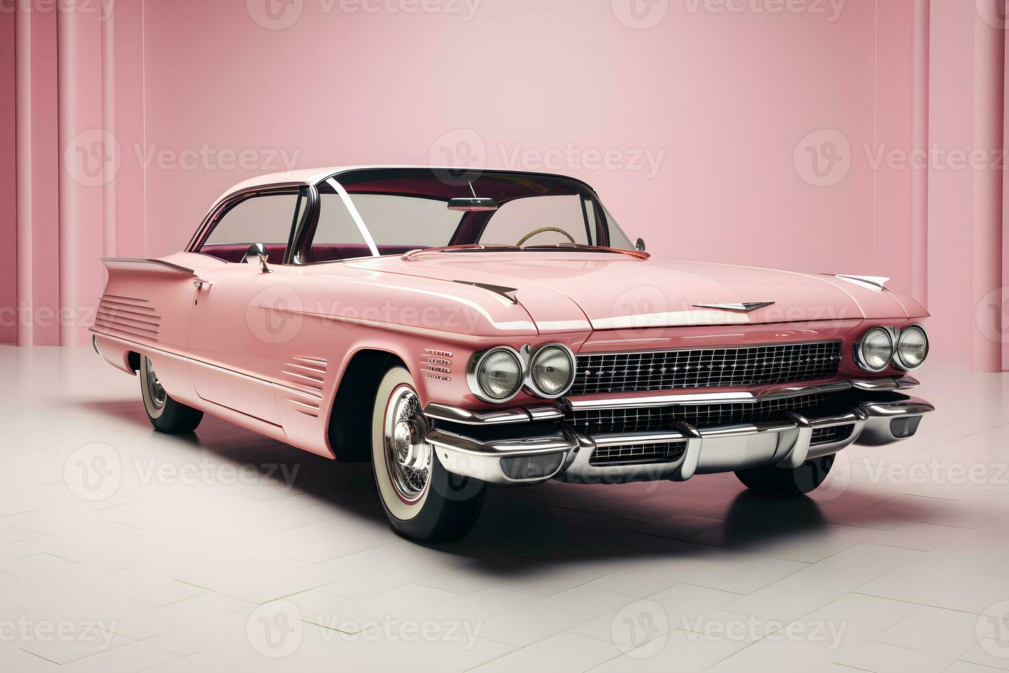 classico auto rosa sfondo generativo ai foto