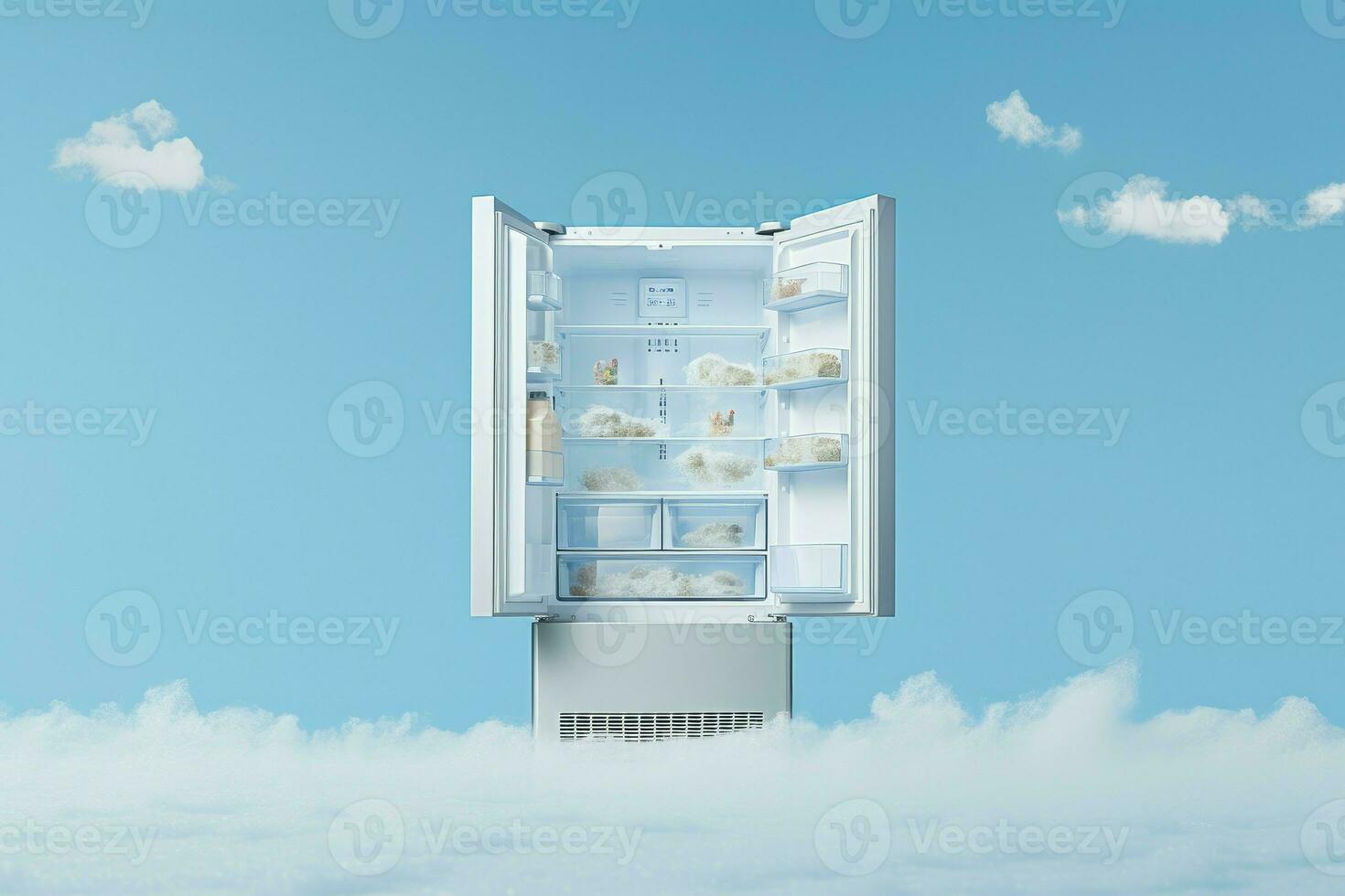 lucido blu frigo sfondo. creare ai foto