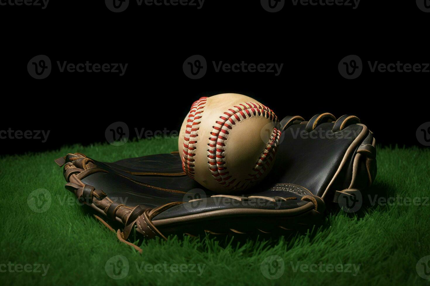 baseball guanto con giocando sfera. creare ai foto