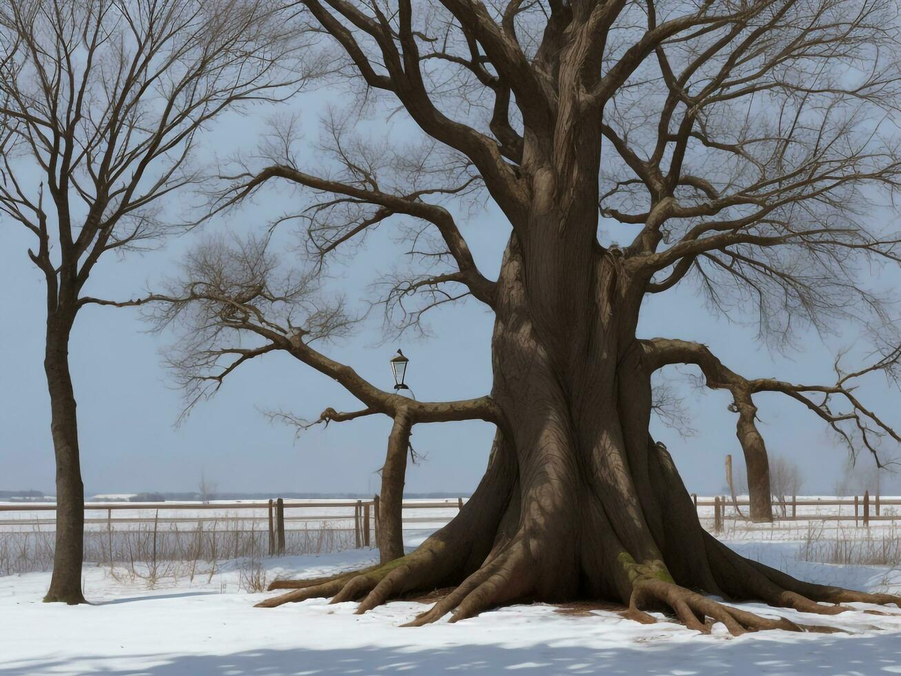 albero bellissimo vicino su Immagine ai generato foto