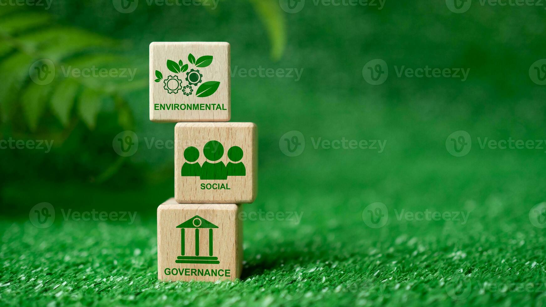 esg concetto per ambiente, società e governo nel sostenibile. attività commerciale responsabile ambientale. foto