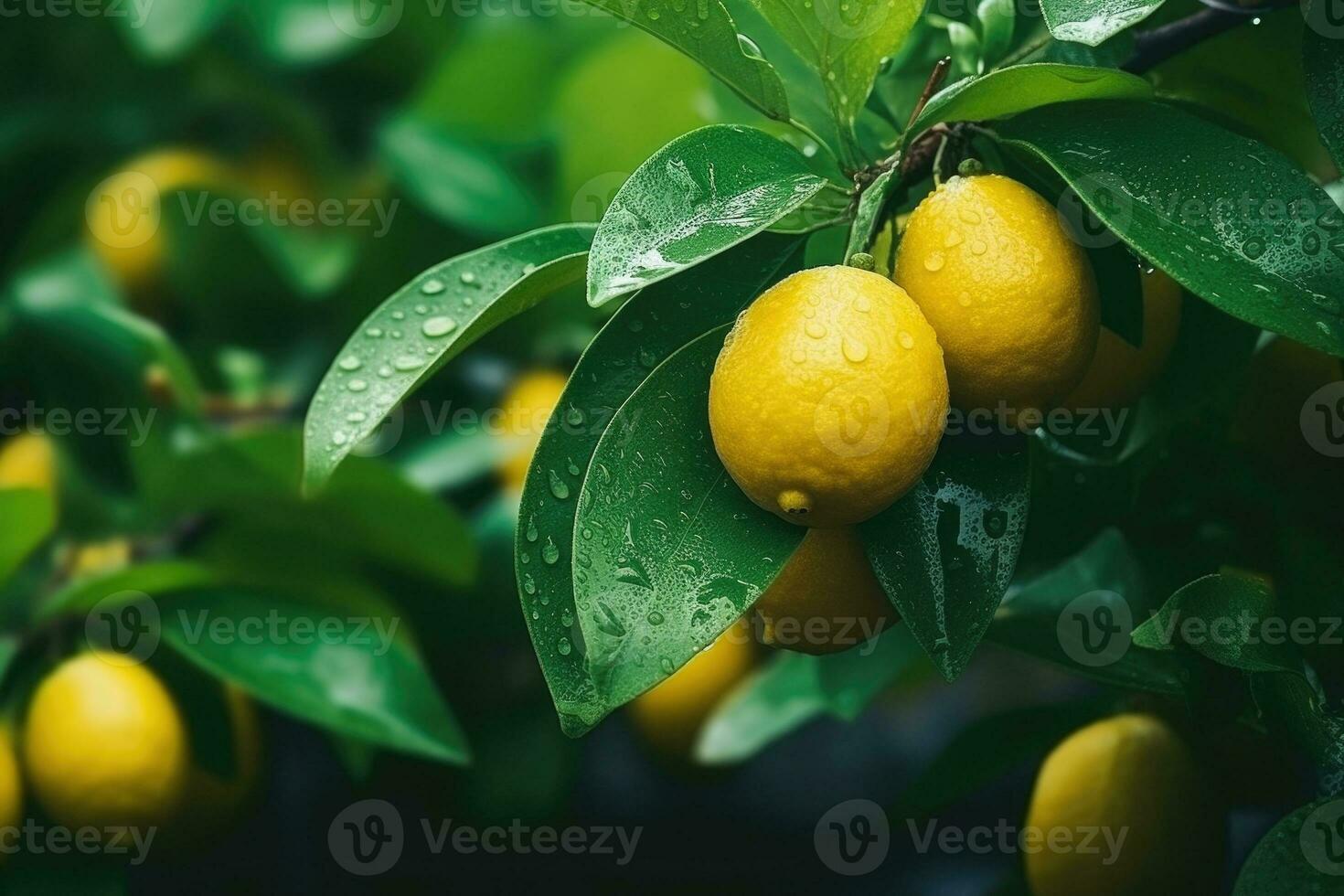 maturo giallo limoni su Limone albero. generativo ai foto