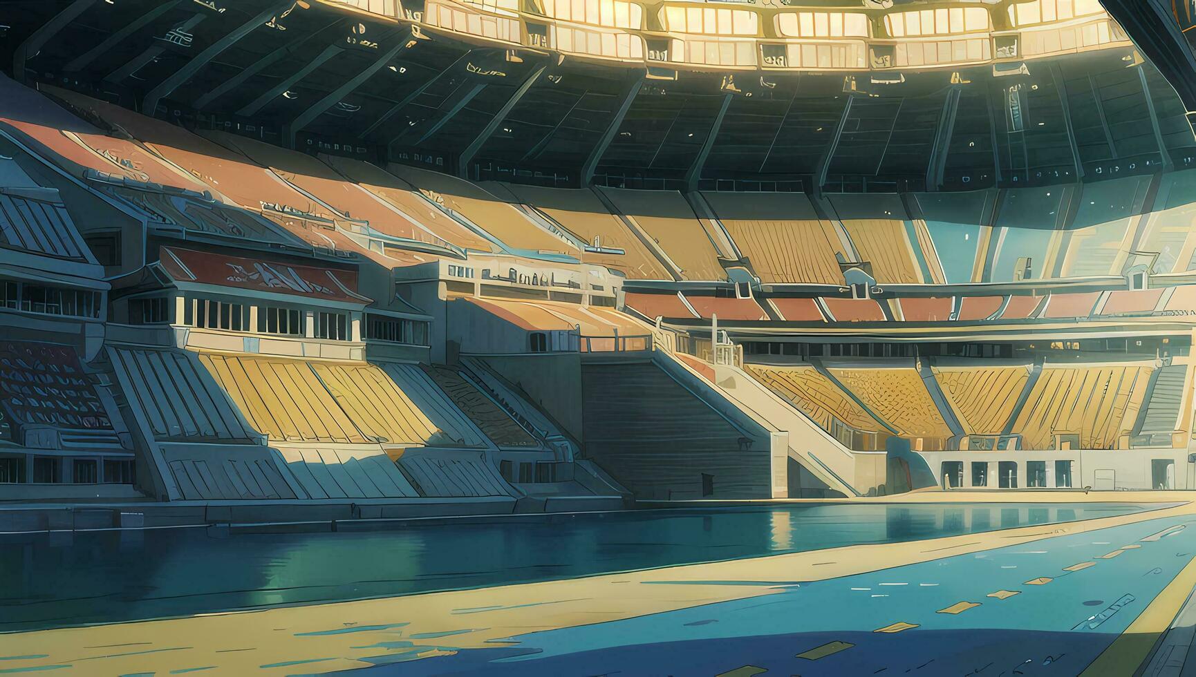 stadio gli sport moderno fantasia grafico romanzo anime manga sfondo foto