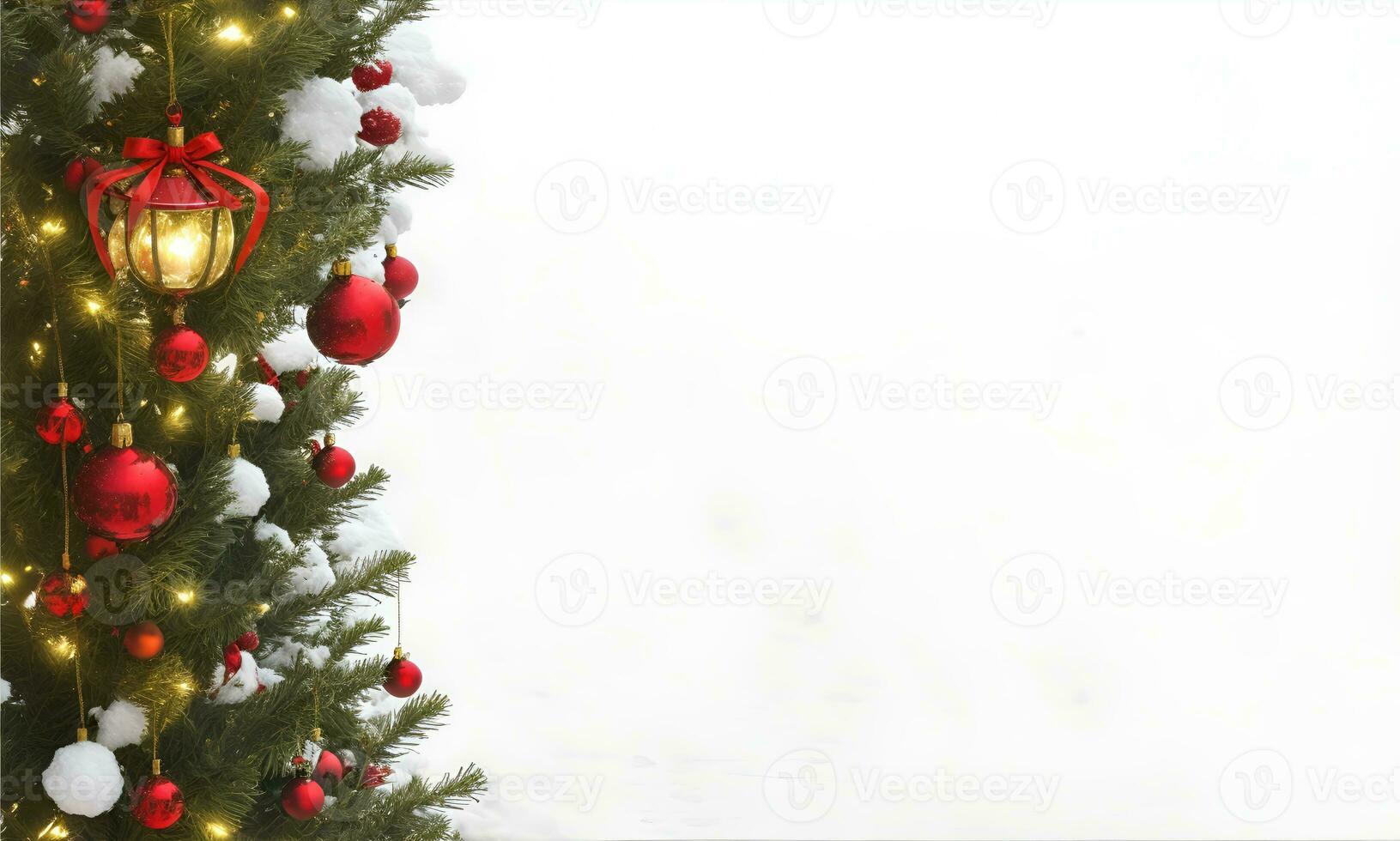 ai generativo, un' vivace accogliente Natale albero decorazione, Natale notte celebrazione foto