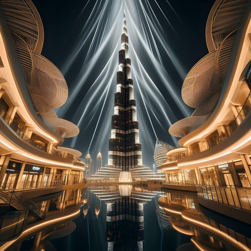 burj Khalifa, un architettonico meraviglia nel il cuore di dubai. ai generato foto