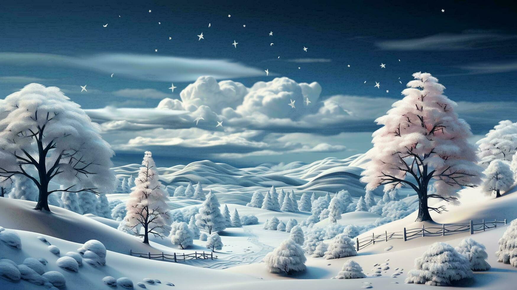 Natale nuovo anno festivo bellissimo inverno innevato alberi Natale alberi, sfondo foto