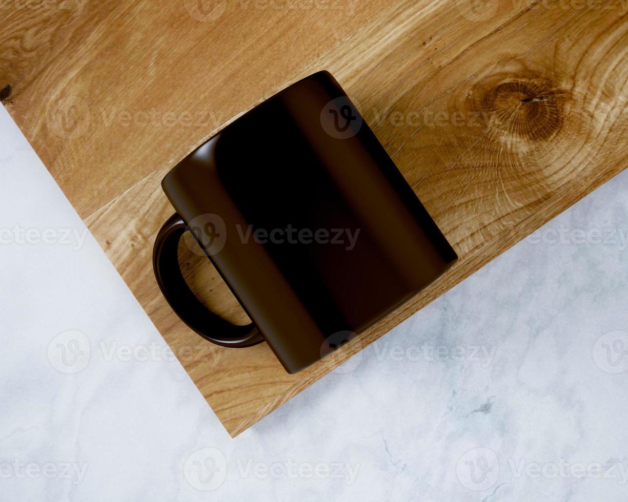 mockup di tazza da caffè nero foto