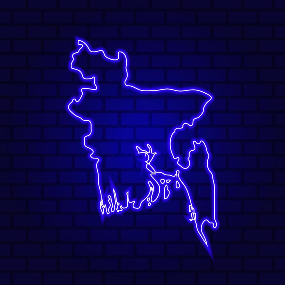 bangladesh incandescente insegna al neon sullo sfondo del muro di mattoni foto