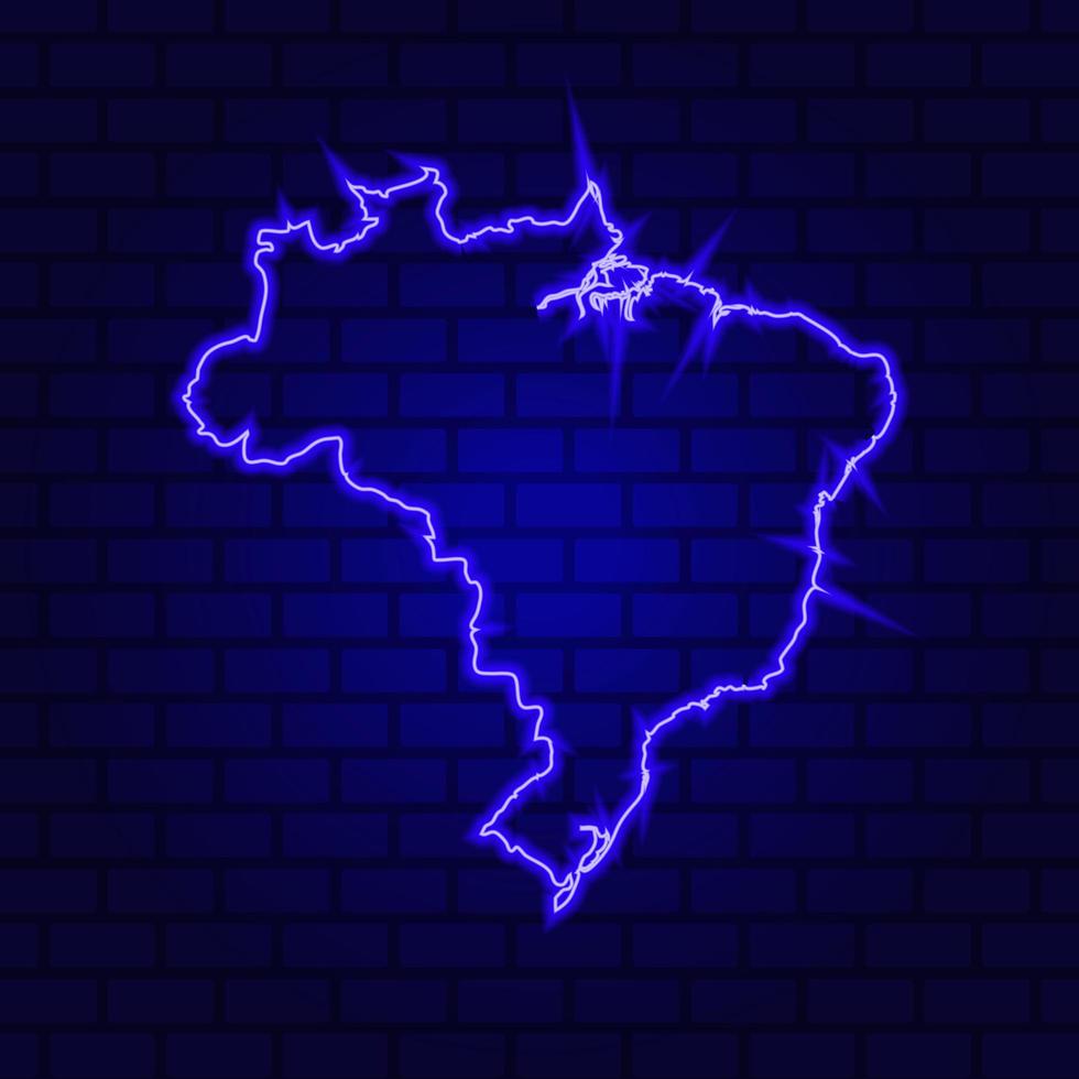 Brasile incandescente insegna al neon sullo sfondo del muro di mattoni foto