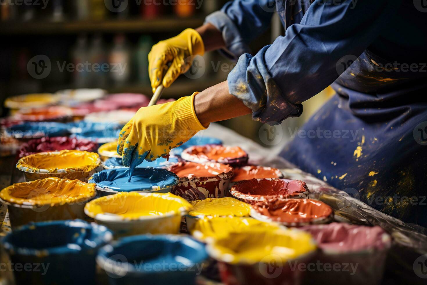 colorazione. miscelazione vernici di diverso colori. Manuale miscelazione di vernici. generato di artificiale intelligenza foto