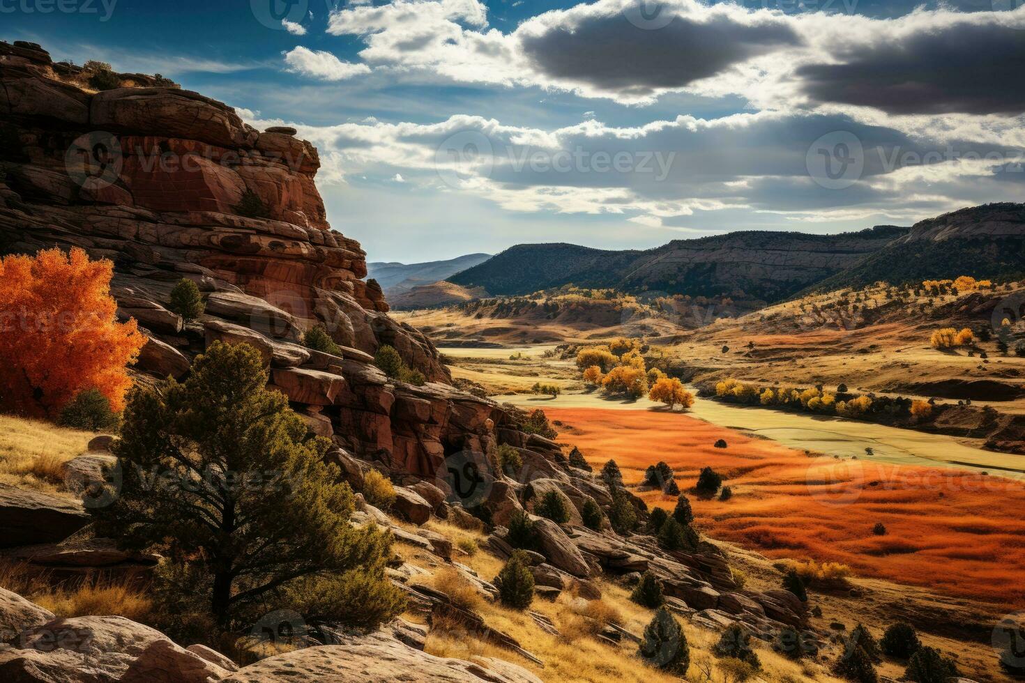 panoramico Visualizza di sacro nativo americano terre durante autunni modificare foto