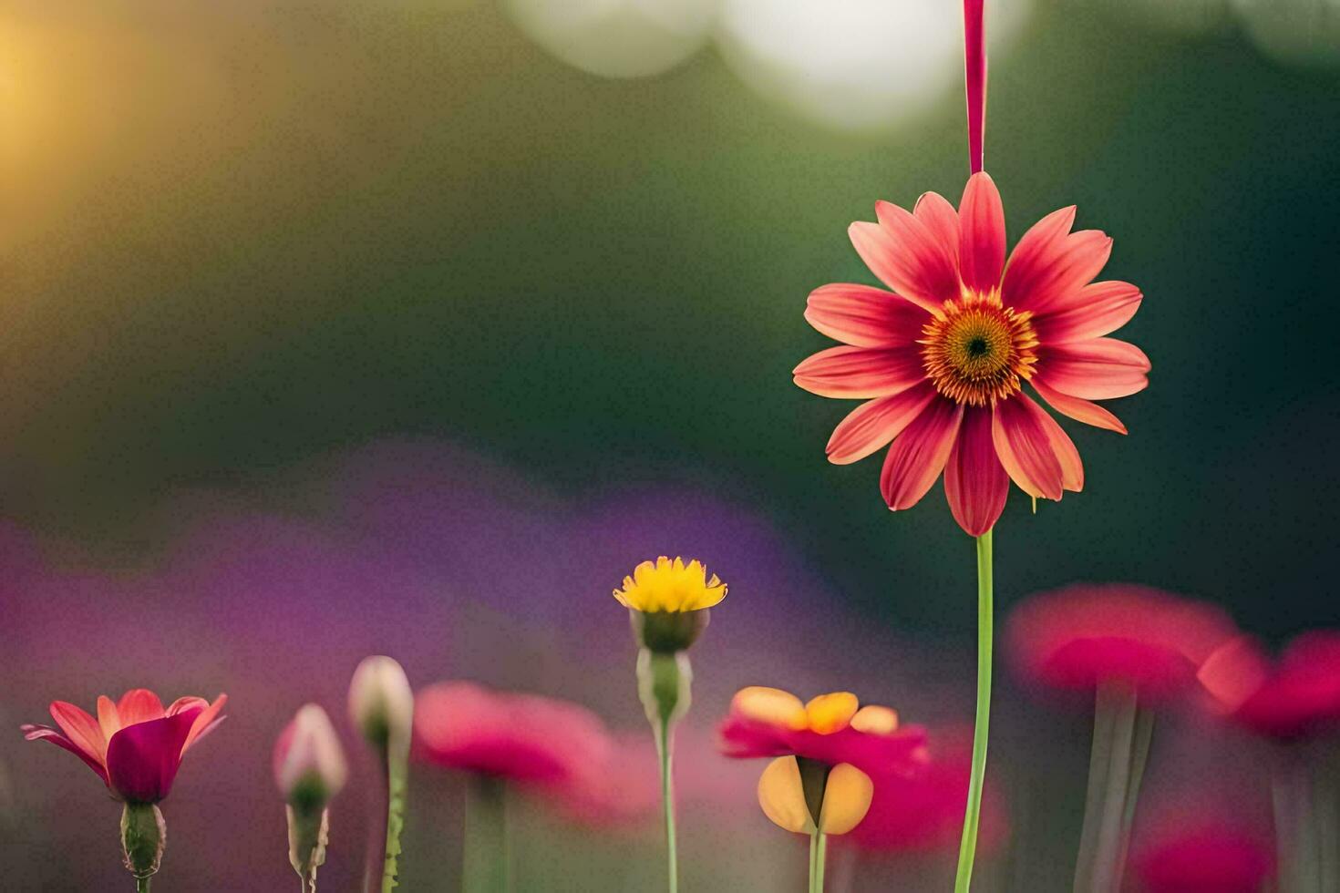 fiori, il sole, natura, fiori, natura, natura sfondo, natura sfondo, natura. ai-generato foto