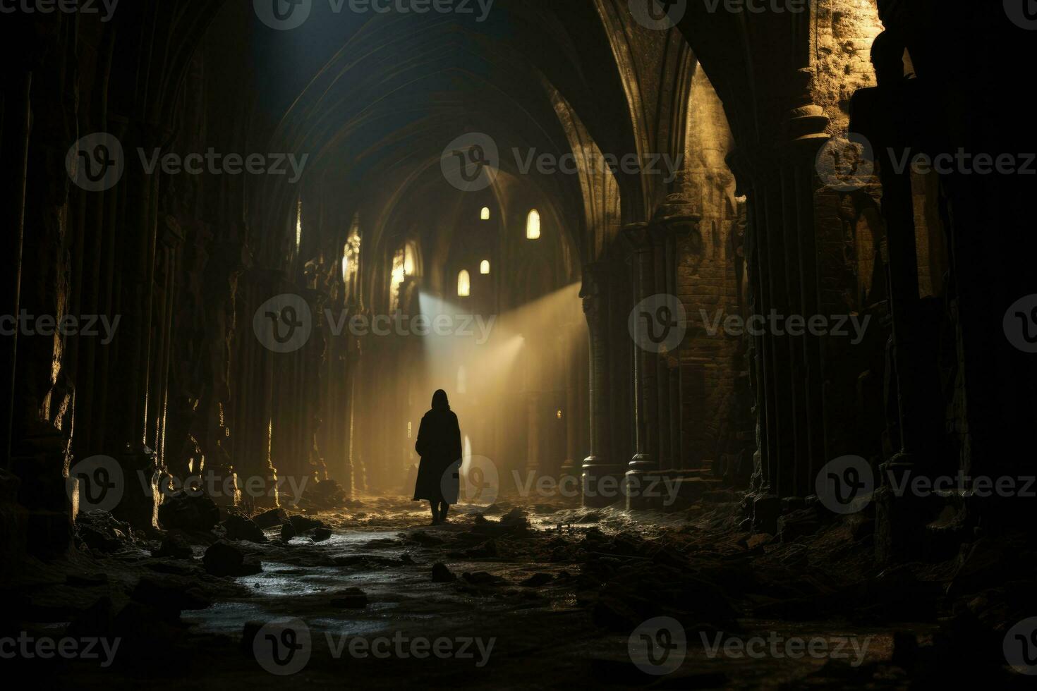 etereo ombre strisciante nel antico labirinto piace metropolitana catacombe velato nel mistero foto