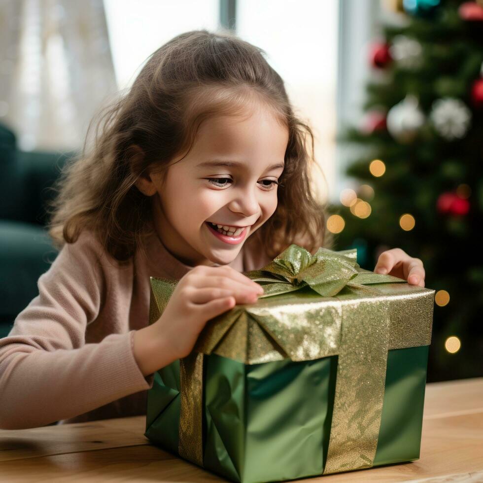 Natale gioia scartare - ai generato foto