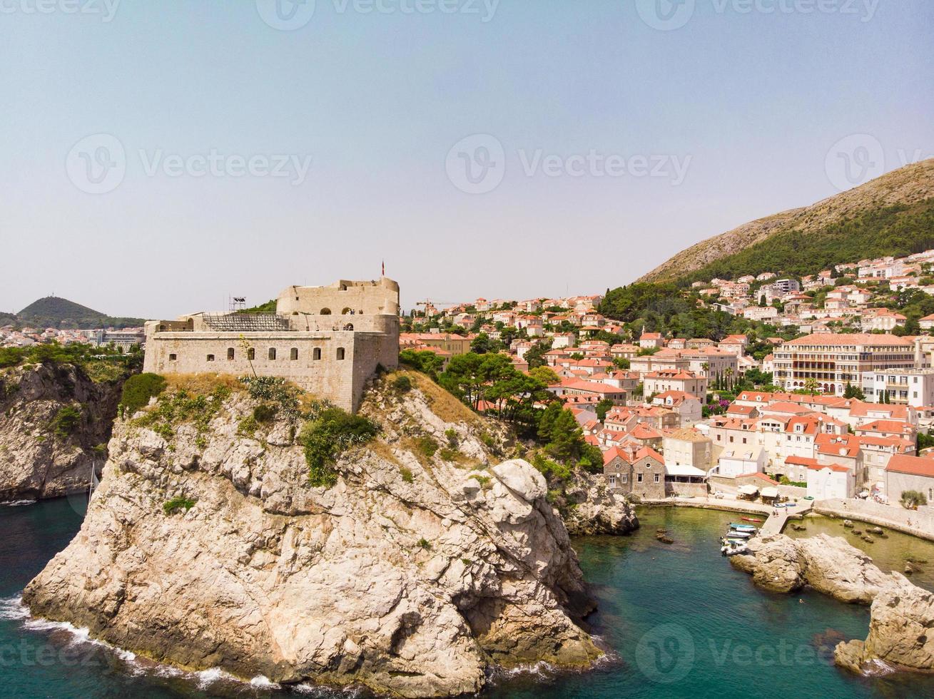 vista aerea al famoso in croazia, città vecchia di dubrovnik foto