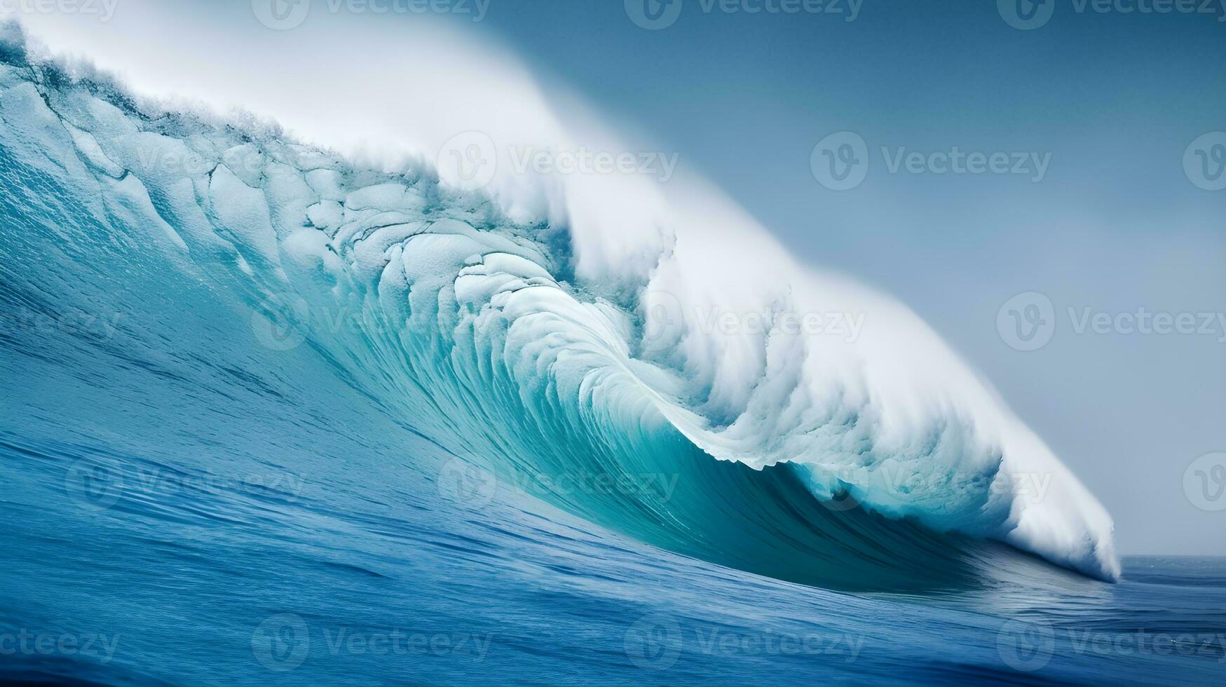 potente oceano onda Crashing contro litorale. generativo ai foto
