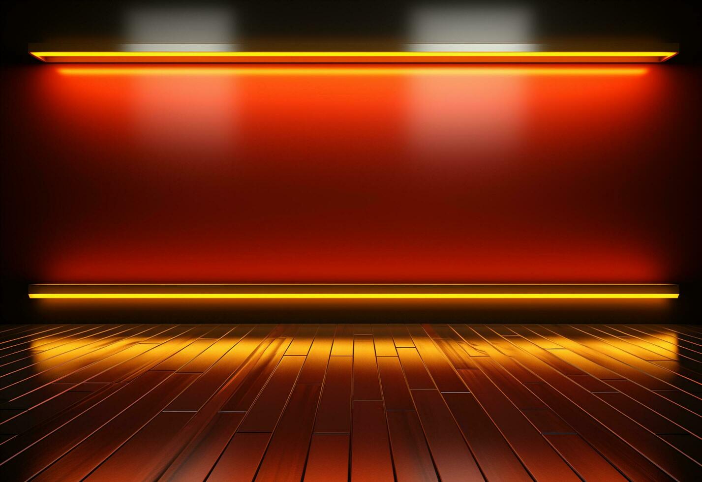 ai generativo giallo e rosso neon illuminato futuristico fondale realistico Immagine- ultra hd- alto design foto