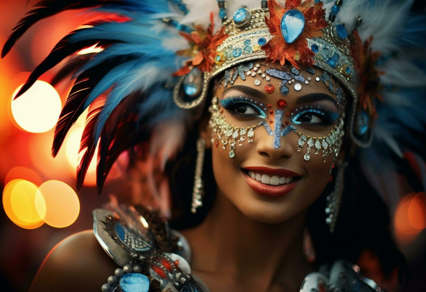 ai generativo un' vivace collezione di immagini cattura il energia e eccitazione di del Brasile carnevale e samba cultura a partire dal colorato costumi e maschere foto