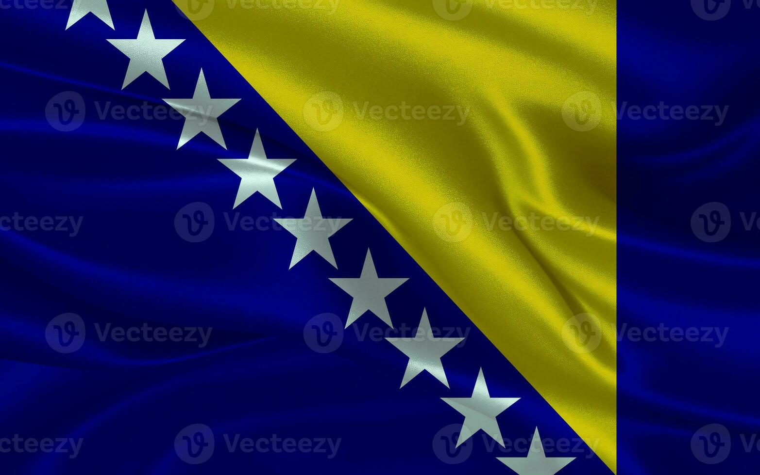 3d agitando realistico seta nazionale bandiera di bosnia e erzegovina. contento nazionale giorno bosnia e erzegovina bandiera sfondo. vicino su foto