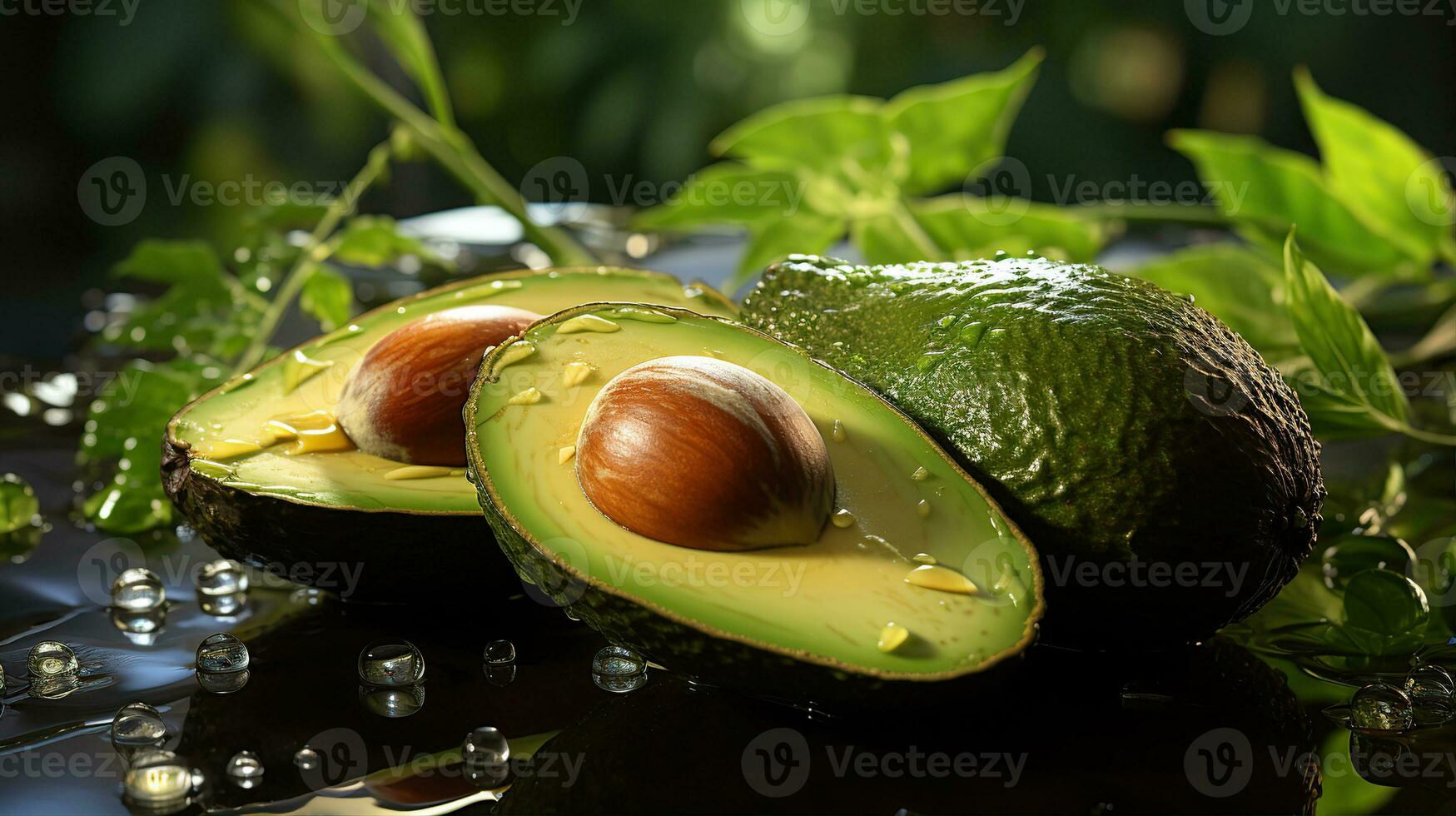 avocado su un' rustico di legno superficie. creato con generativo ai foto