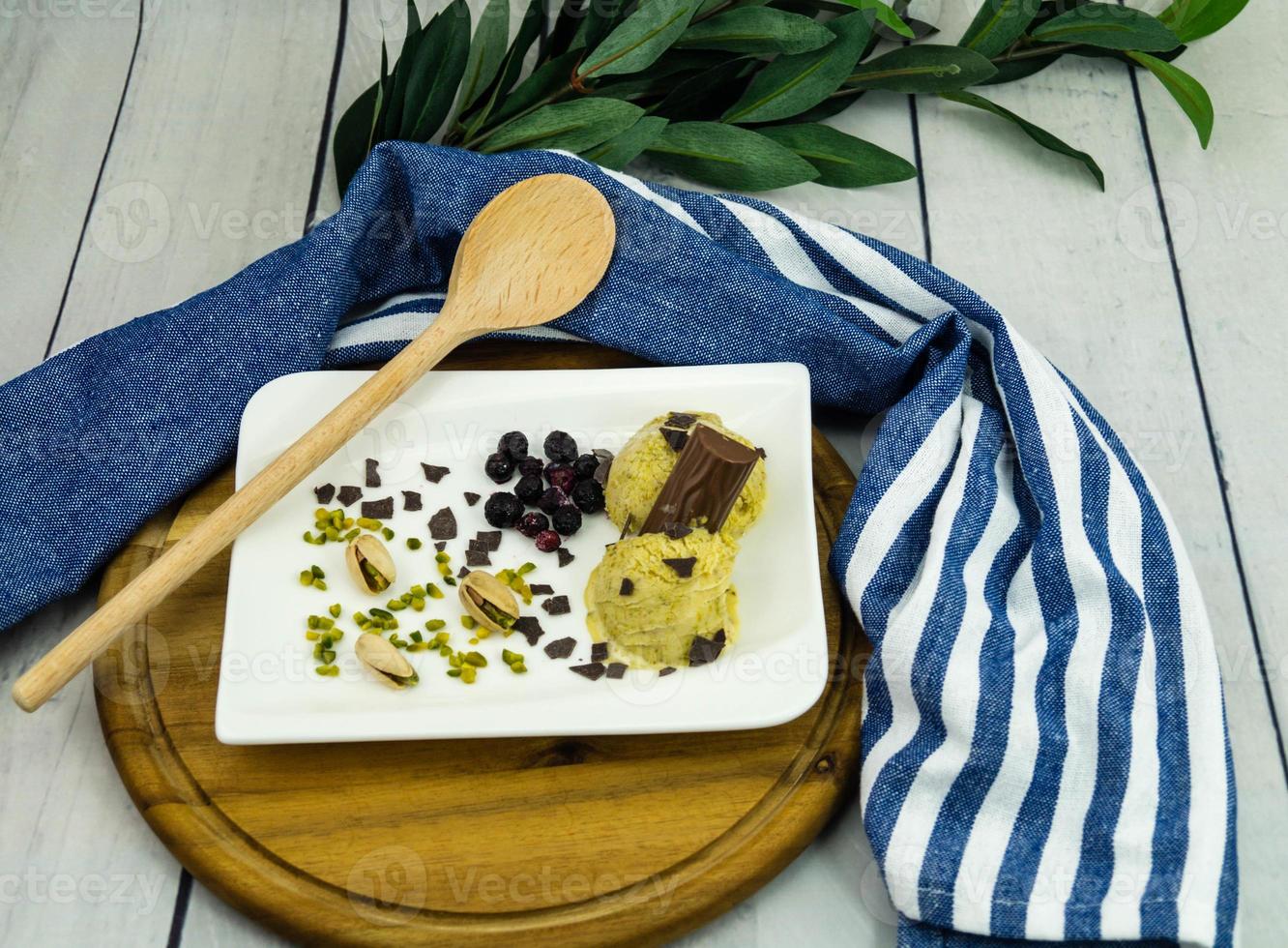 un gelato al pistacchio italiano foto