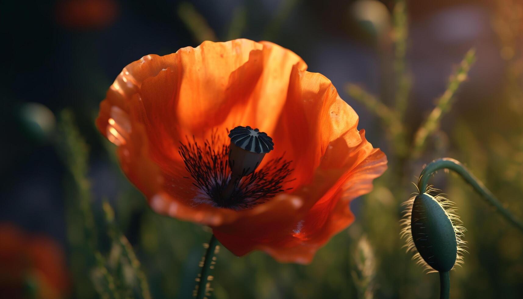 un' vivace giallo fiore fiori nel il prato a Alba generato di ai foto