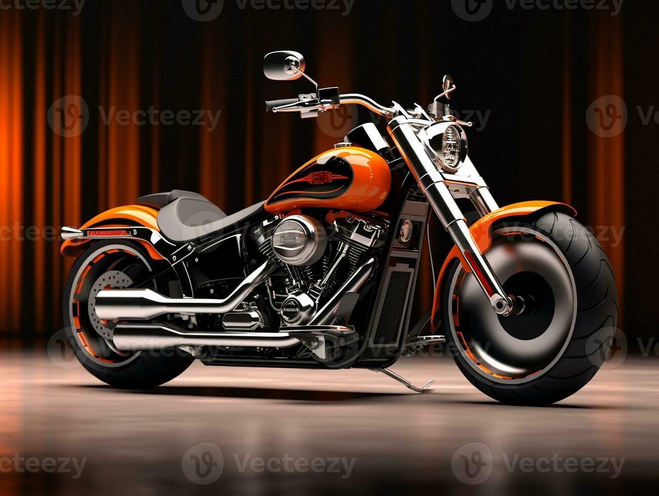 Harley Davidson Grasso ragazzo esposizione. generativo ai foto