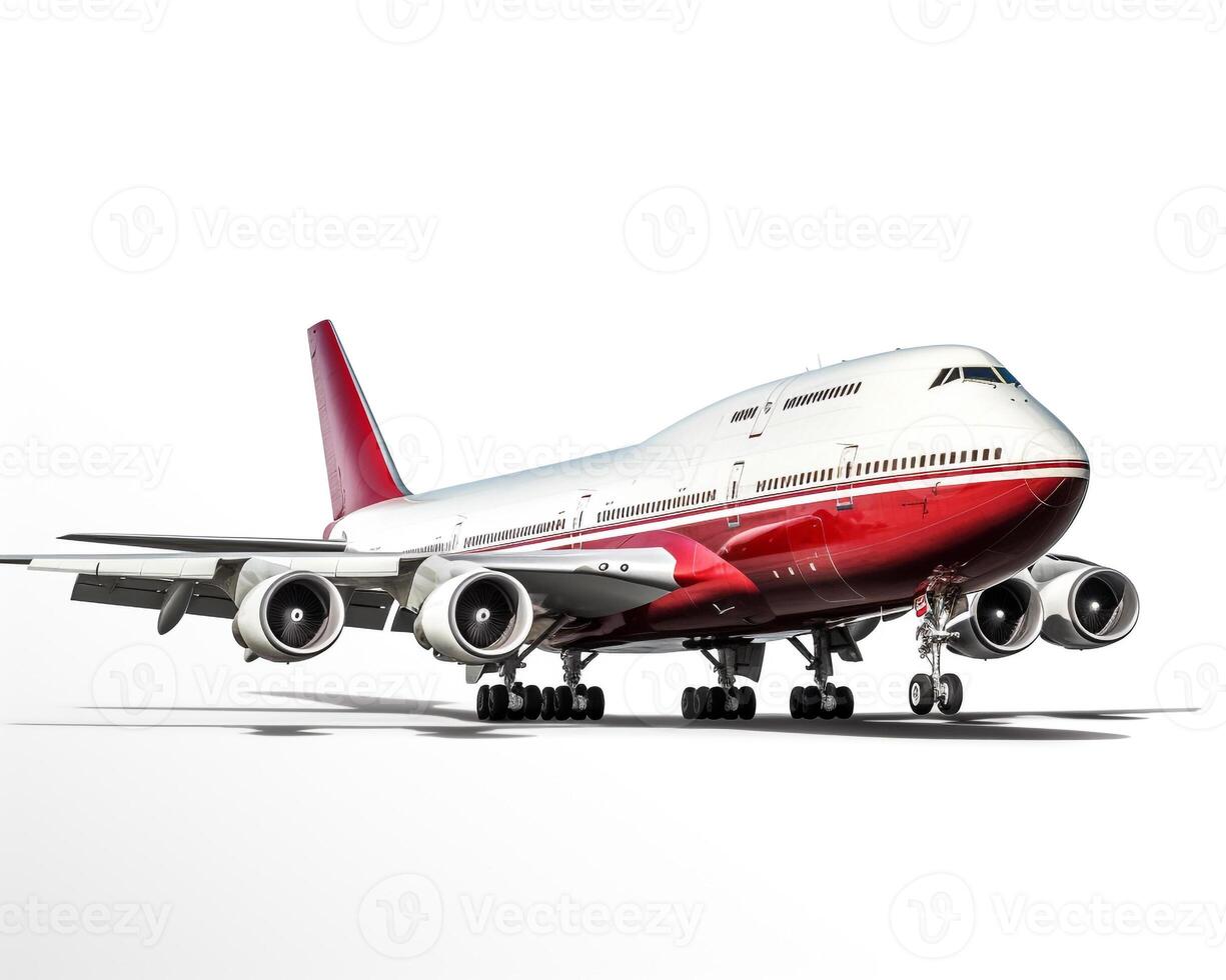 boeing 747 su bianca sfondo. generativo ai foto