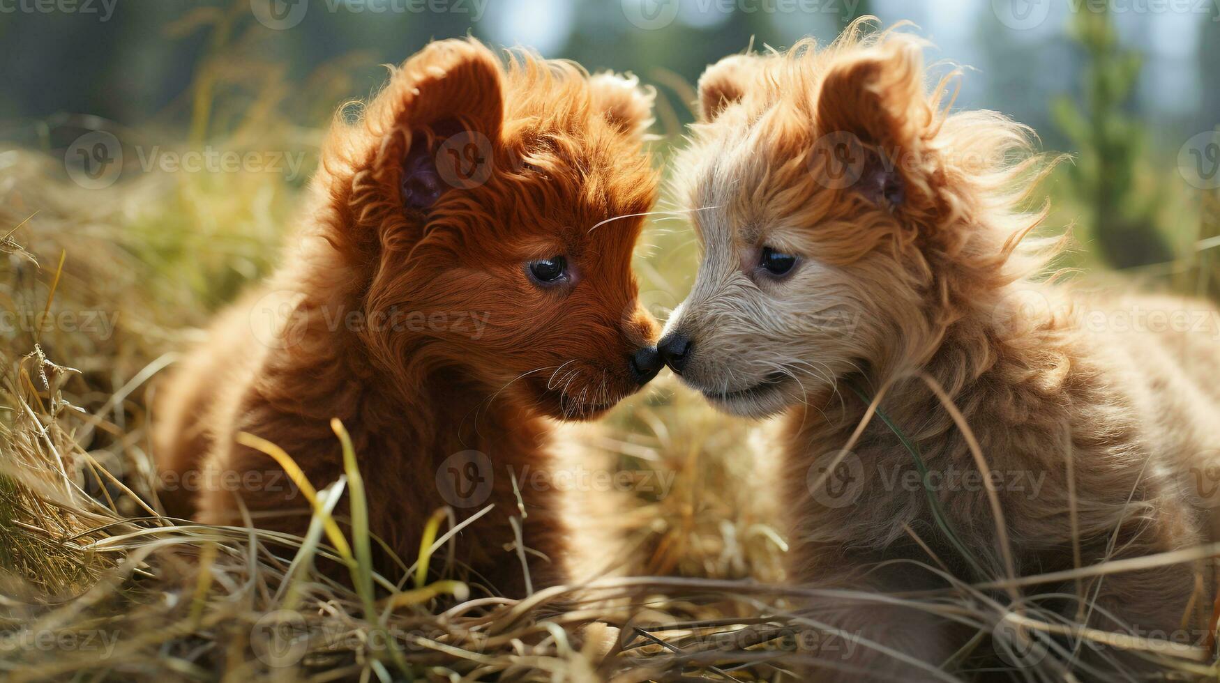 foto di da sciogliere il cuore Due zorse con un enfasi su espressione di amore. generativo ai