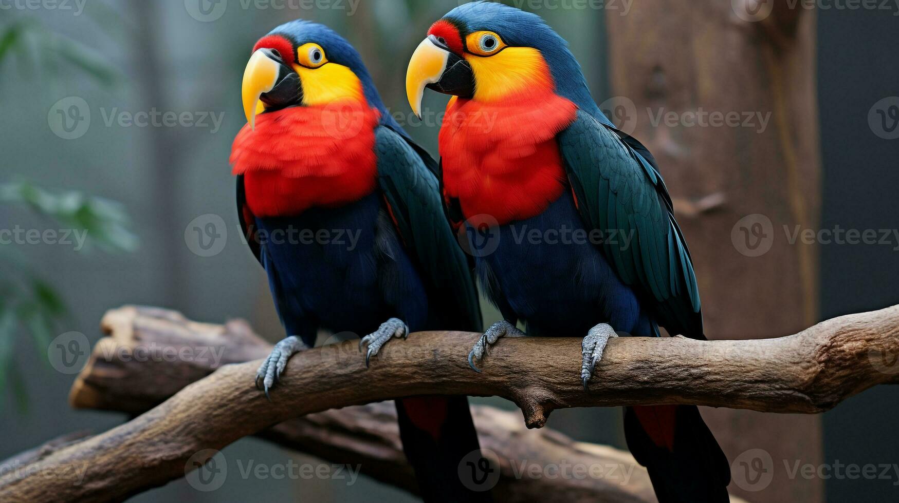 foto di da sciogliere il cuore Due tucani con un enfasi su espressione di amore. generativo ai