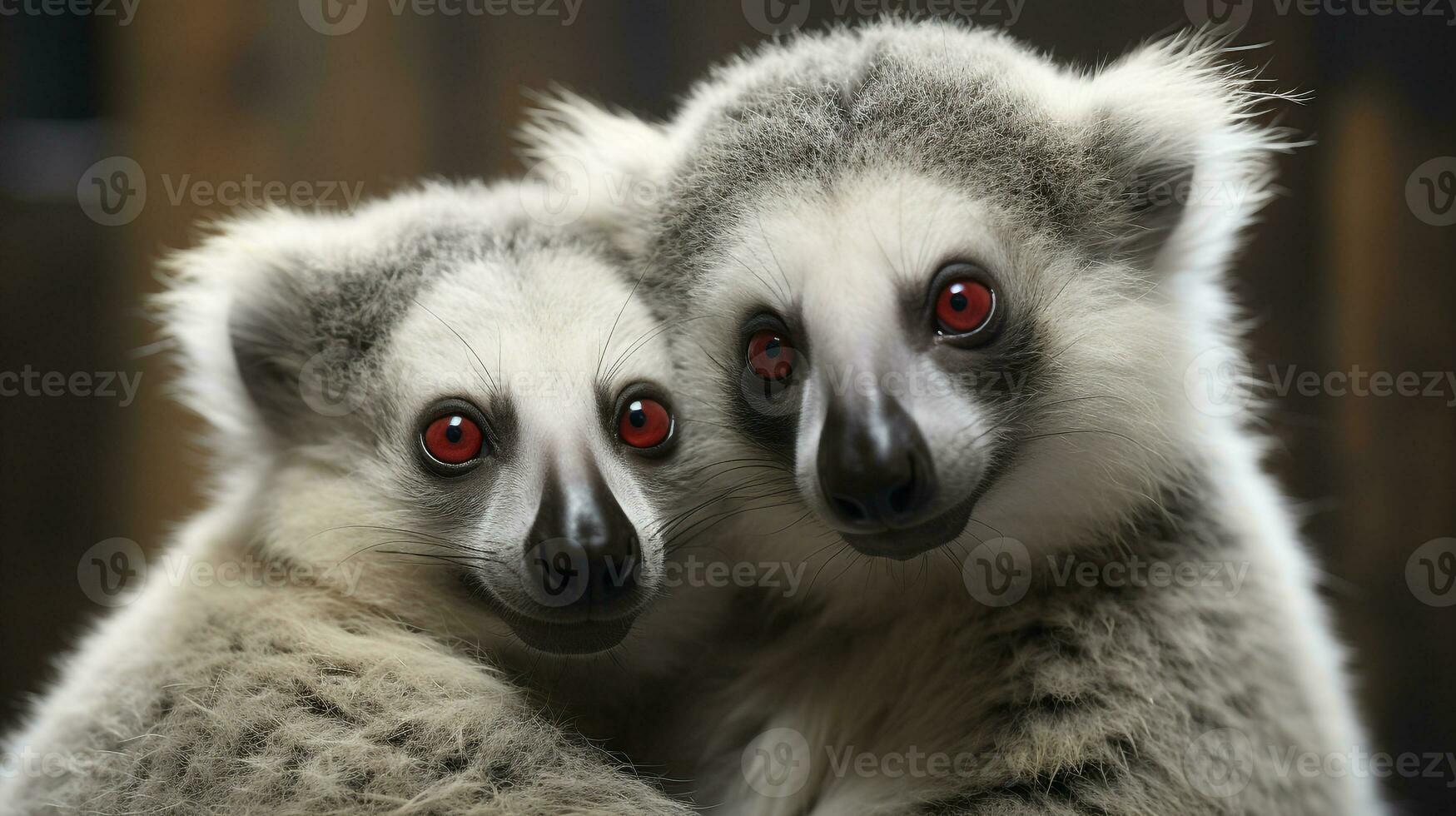 foto di da sciogliere il cuore Due lemuri con un enfasi su espressione di amore. generativo ai