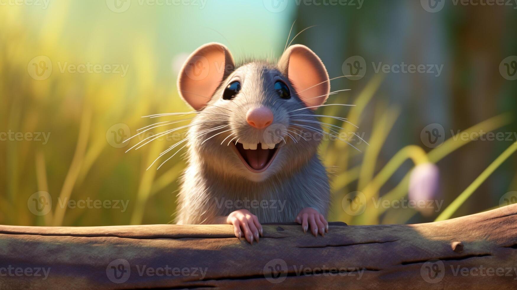 un' carino poco canna ratto nel disney cartone animato stile. generativo ai foto