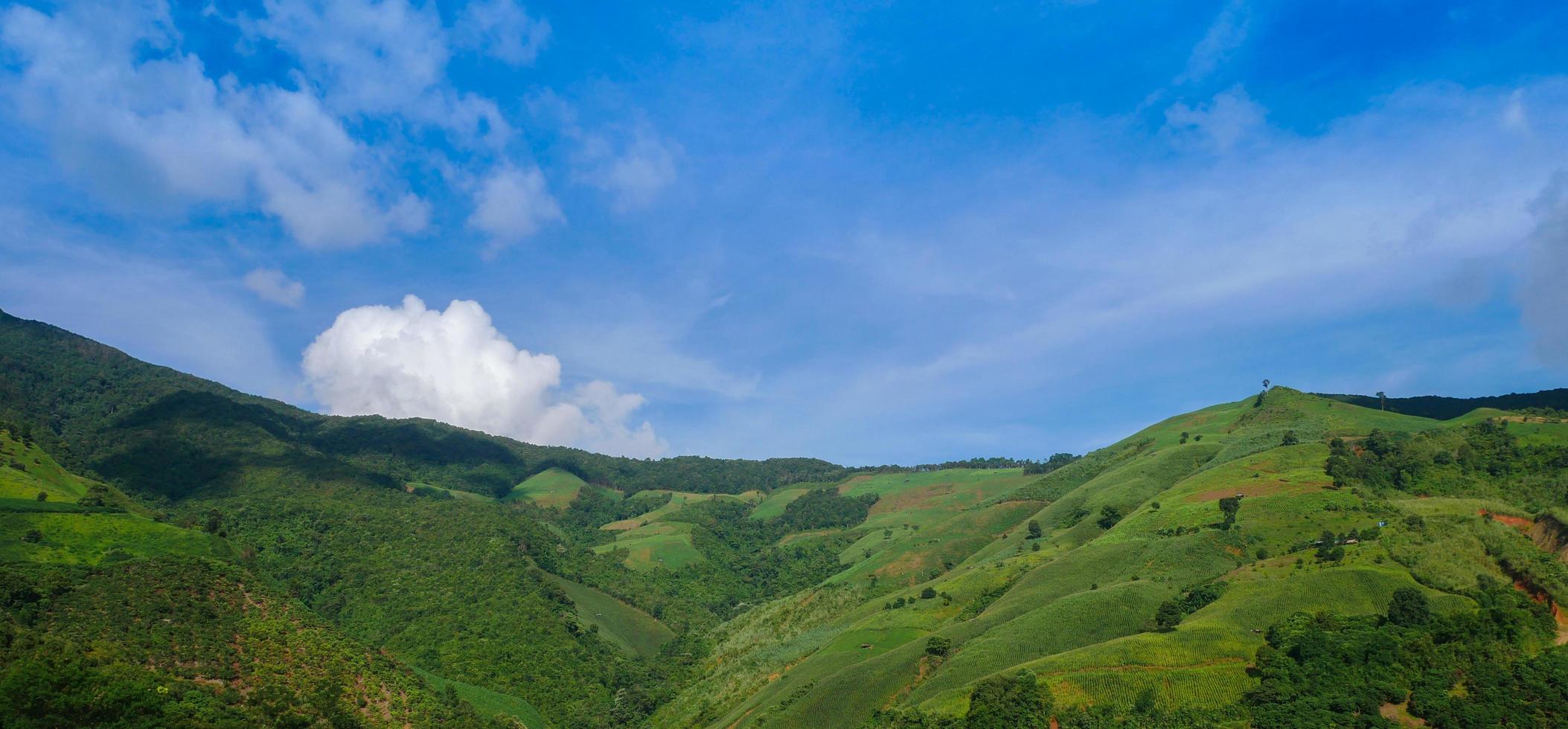 paesaggio montagne e cielo azzurro foto