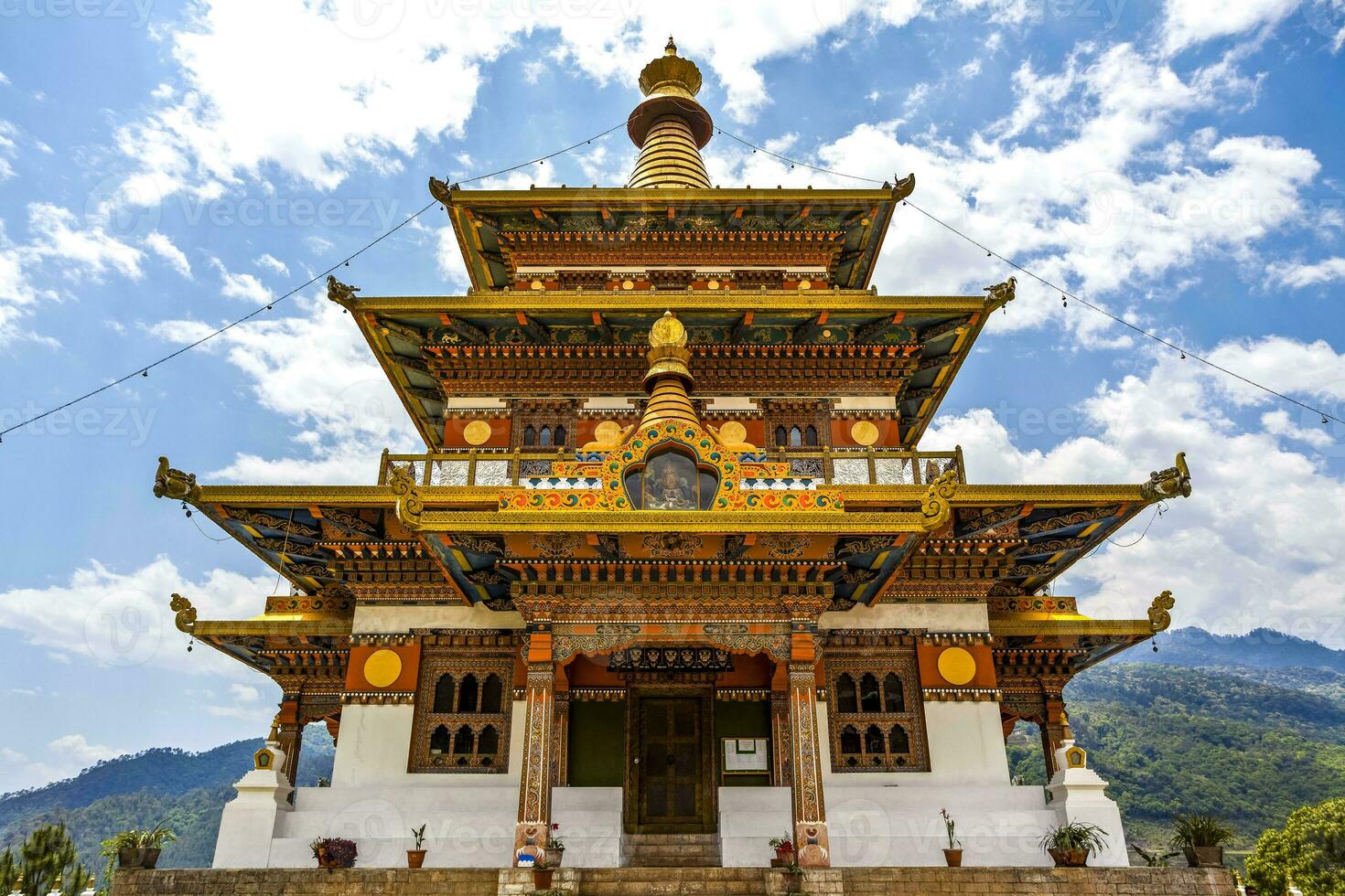 esterno di il khamsum yeulley namgyal chorten tempio nel punakha, bhutan, Asia foto