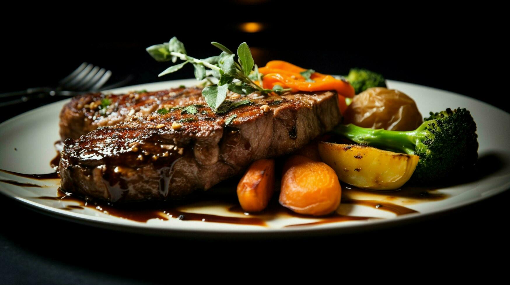 un' buongustaio pasto di Maiale Manzo e verdure cucinato interno foto