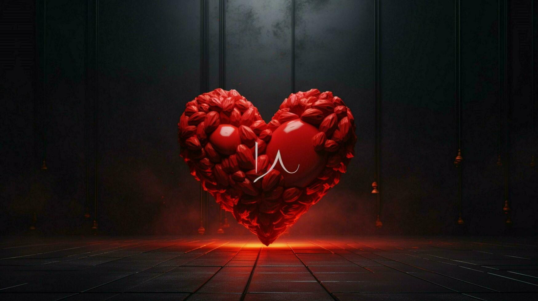 un' rosso cuore con il parola cuore su esso foto