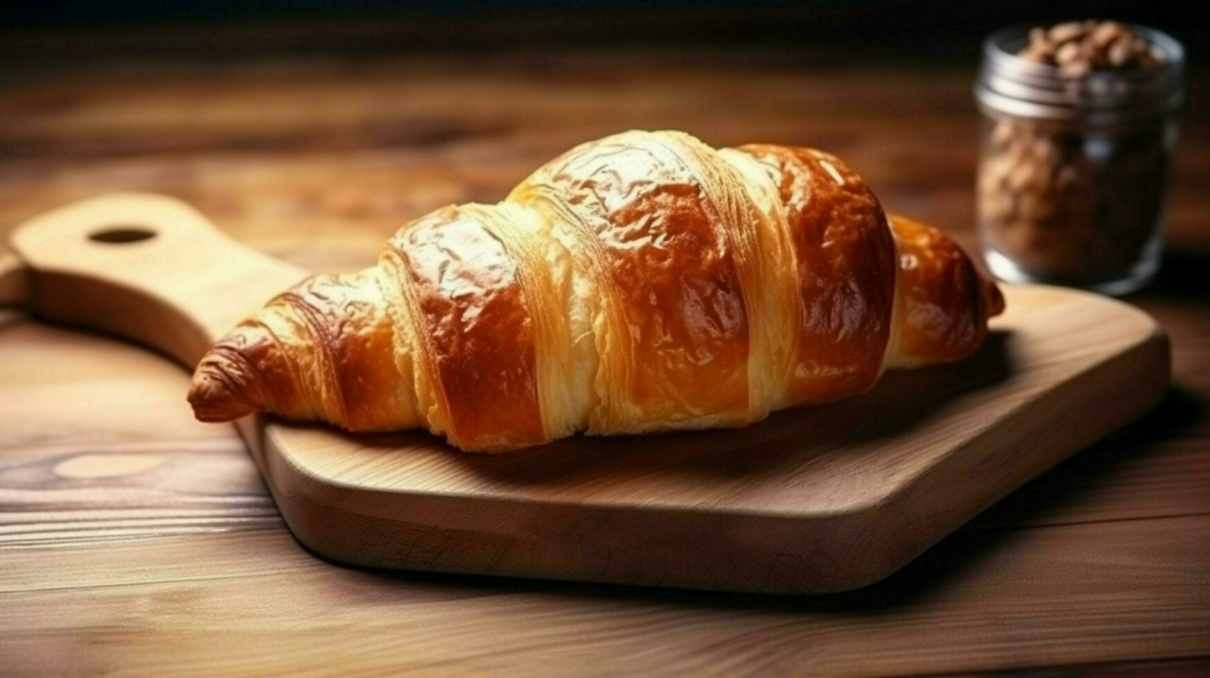 francese cibo buongustaio pasto fresco brioche su di legno tavolo foto